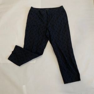 Ann Taylor Navy Eyelet Ankle length Pants Size 10